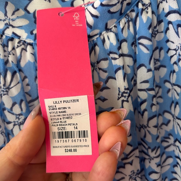 Lily Pulitzer Blue and White Floral Dress - Picture 2 of 5